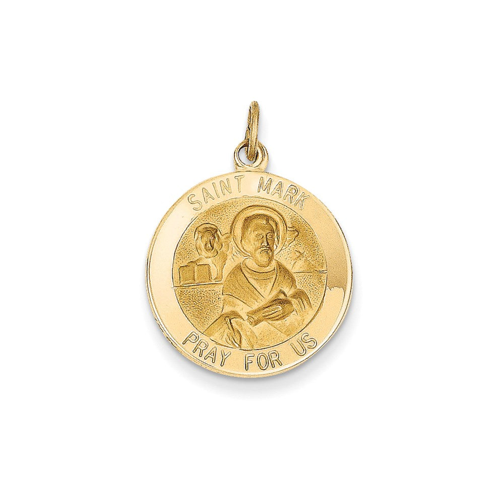 14K Gelbgold Sankt-Markus-Medaille-Anhänger