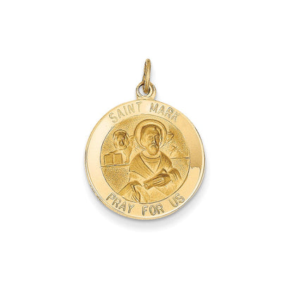 14K Gelbgold Sankt-Markus-Medaille-Anhänger