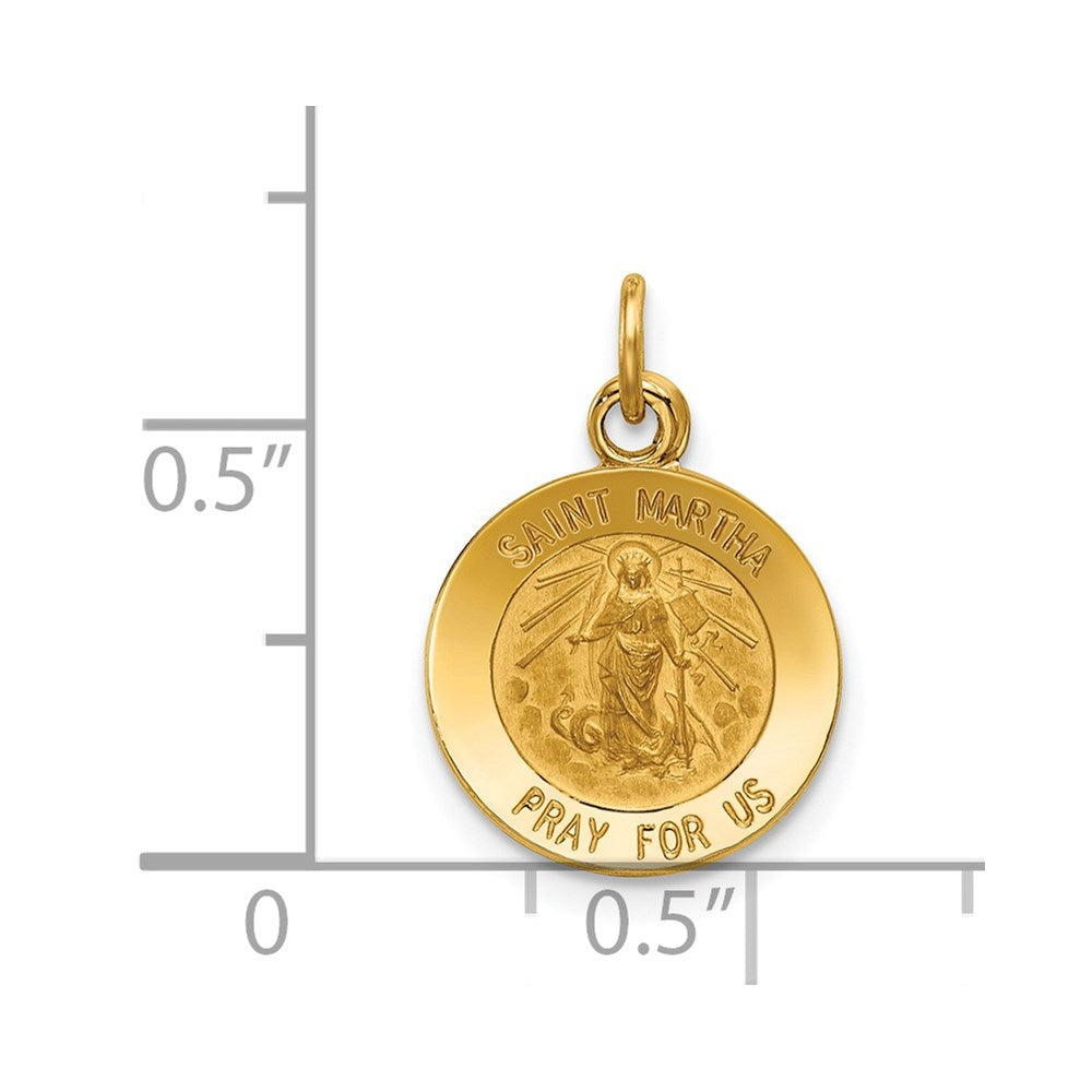 14K Gelbgold Anhänger Heilige Martha Medaille