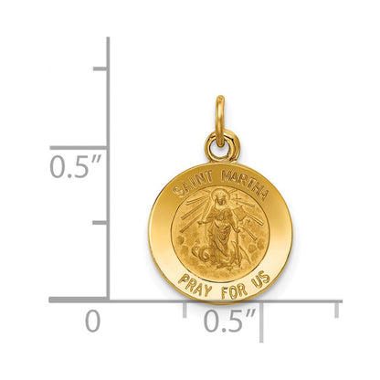14K Gelbgold Anhänger Heilige Martha Medaille