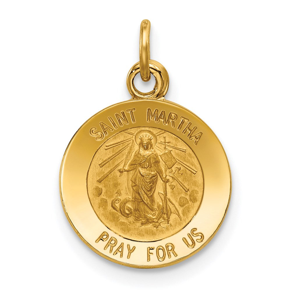 14K Gelbgold Anhänger Heilige Martha Medaille