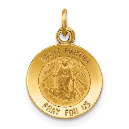 14K Gelbgold Anhänger Heilige Martha Medaille