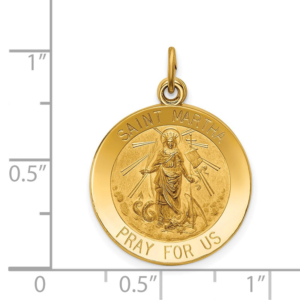 14K Gelbgold Anhänger Heilige Martha Medaille