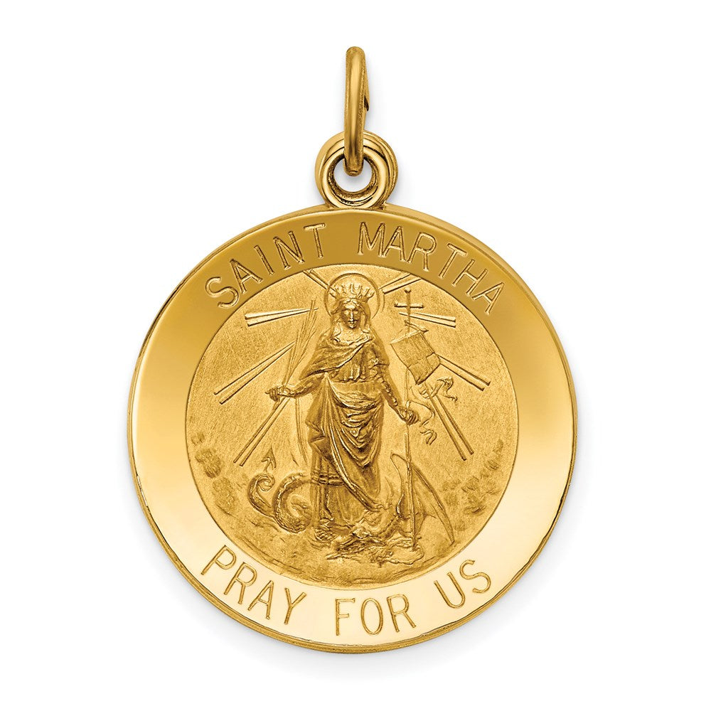 14K Gelbgold Anhänger Heilige Martha Medaille