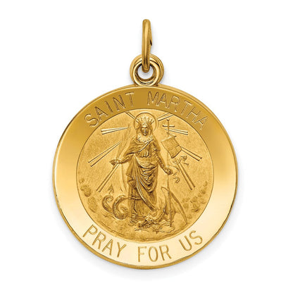 14K Gelbgold Anhänger Heilige Martha Medaille