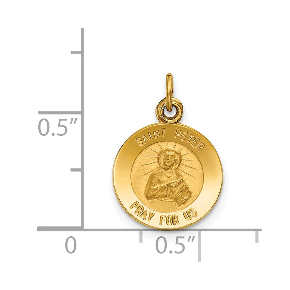 14K Gelbgold Sankt Petrus Medaille Charm