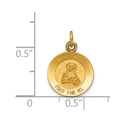 14K Gelbgold Sankt Petrus Medaille Charm