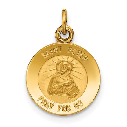 14K Gelbgold Sankt Petrus Medaille Charm