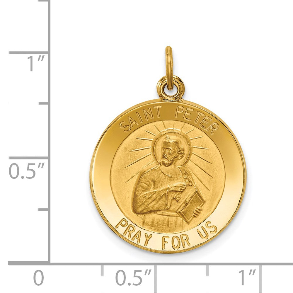 14K Gelbgold Heiliger-Petrus-Medaille-Anhänger