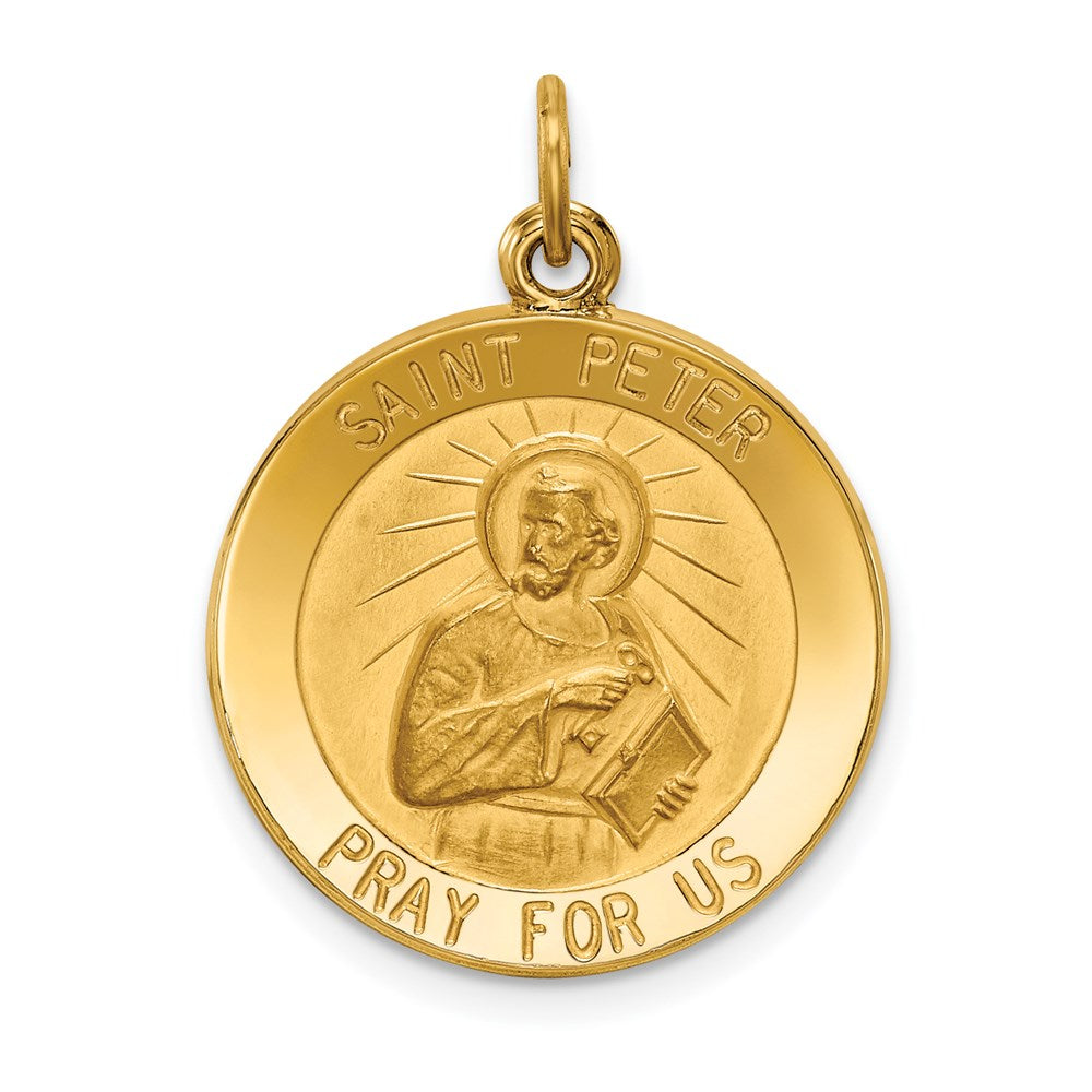 14K Gelbgold Heiliger-Petrus-Medaille-Anhänger