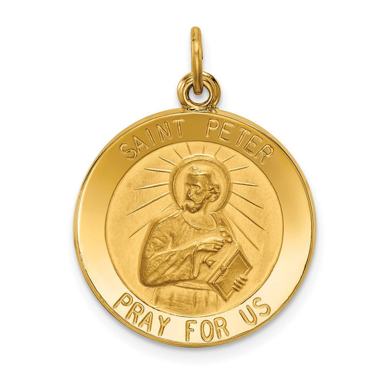 14K Gelbgold Heiliger-Petrus-Medaille-Anhänger