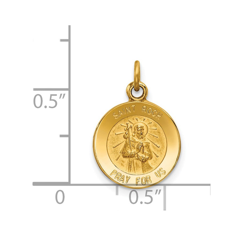 14K Gelbgold Heiliger Rochus Medaillen-Charm
