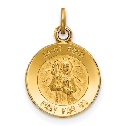 14K Gelbgold Heiliger Rochus Medaillen-Charm