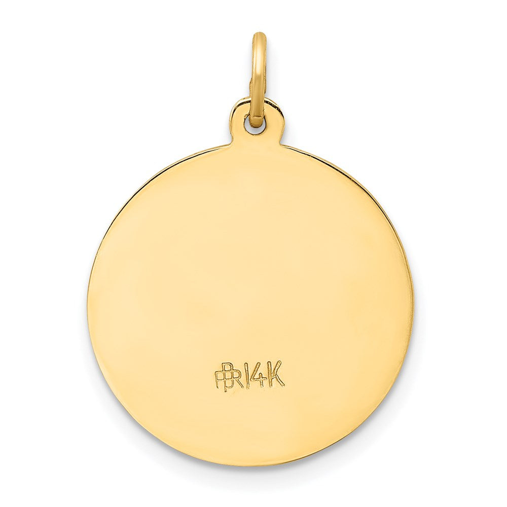 14K Gelbgold Sankt-Rochus-Medaille Anhänger