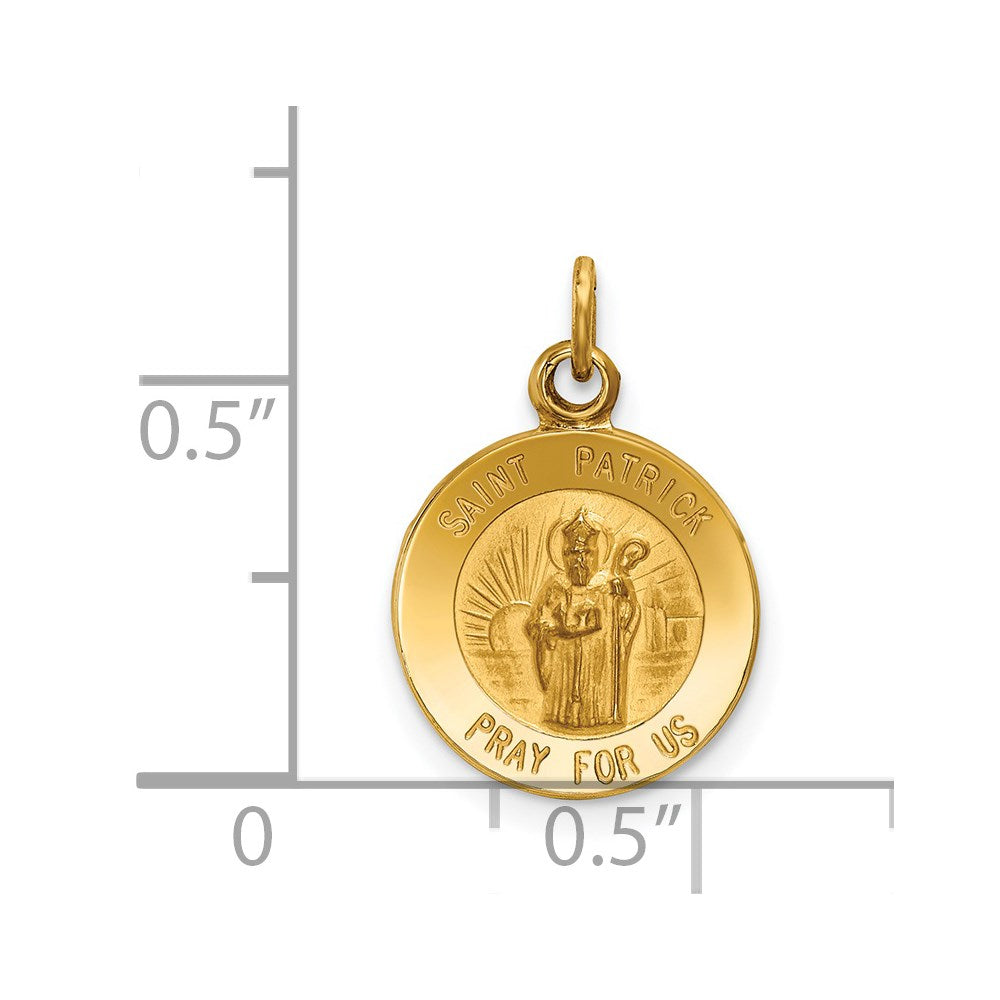 14K Gelbgold Sankt-Patrick-Medaille-Charm