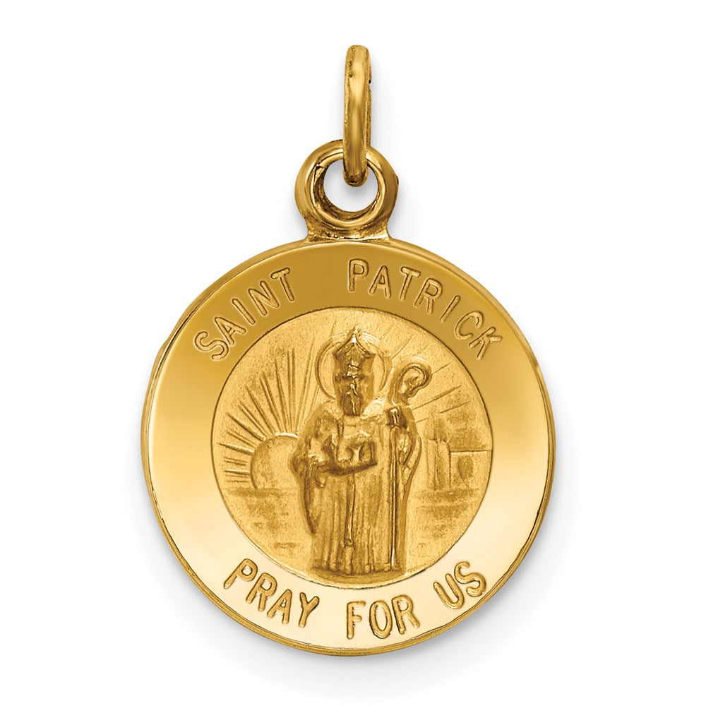 14K Gelbgold Sankt-Patrick-Medaille-Charm