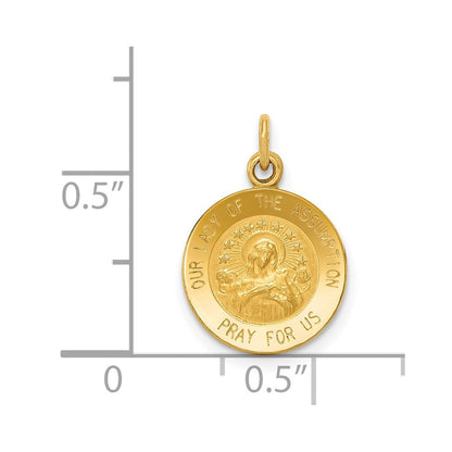 14K Gelbgold Mariä-Himmelfahrt-Medaille-Charm