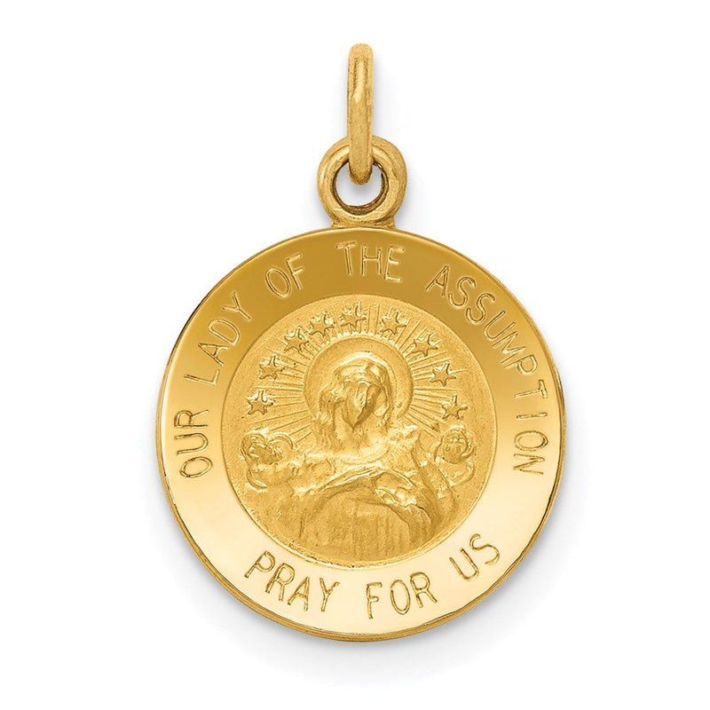14K Gelbgold Mariä-Himmelfahrt-Medaille-Charm