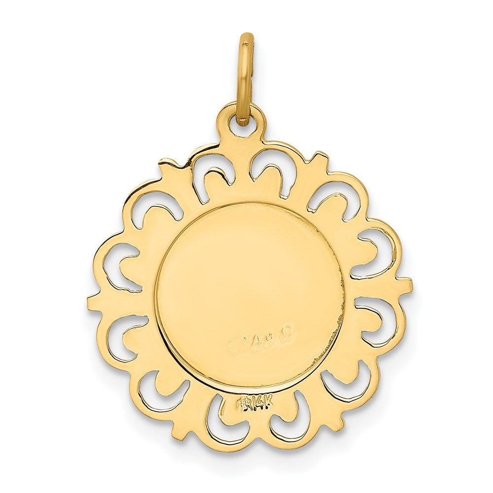 14k Gelbgold Mariä-Himmelfahrt-Medaille-Anhänger