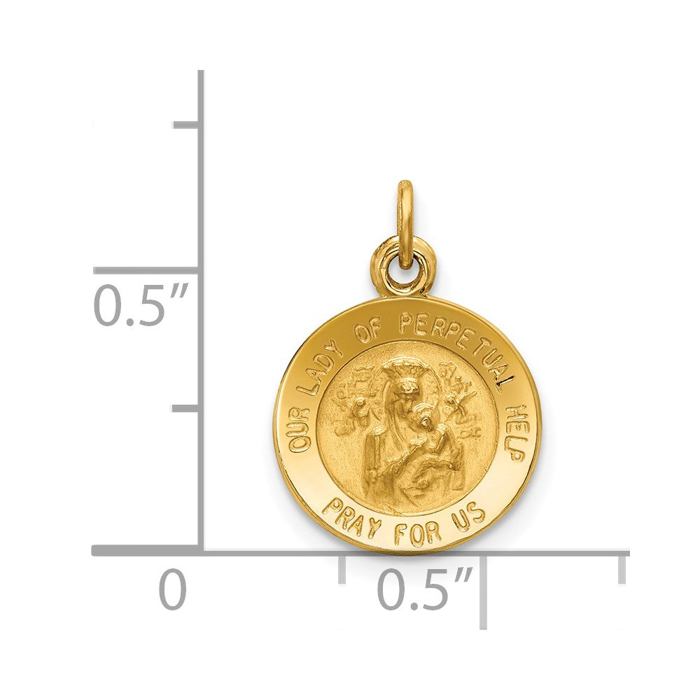 14K Gelbgold Maria von der Immerwährenden Hilfe Medaille-Charm