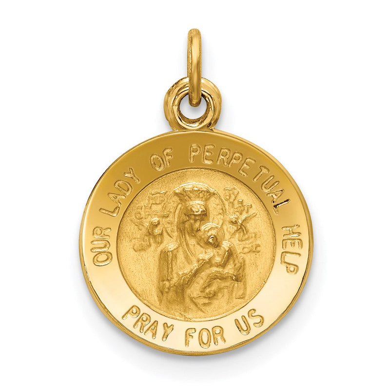 14K Gelbgold Maria von der Immerwährenden Hilfe Medaille-Charm