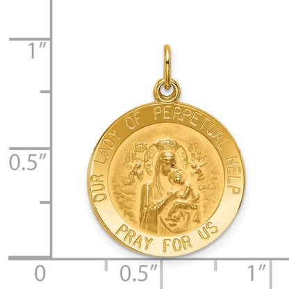 14K Gelbgold Unsere Liebe Frau von der Immerwährenden Hilfe Medaille Anhänger