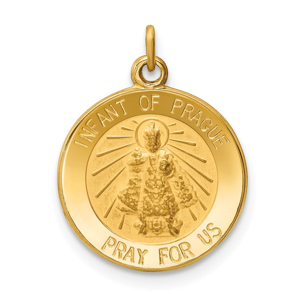 14K Gelbgold Prager Jesuskind Medaille Charm