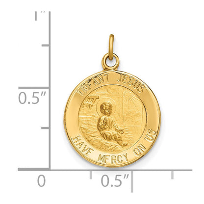 14K Gelbgold Jesuskind-Medaille Charm