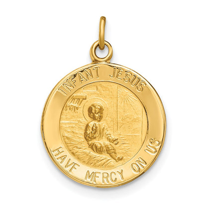 14K Gelbgold Jesuskind-Medaille Charm