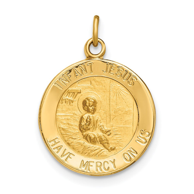 14K Gelbgold Jesuskind-Medaille Charm