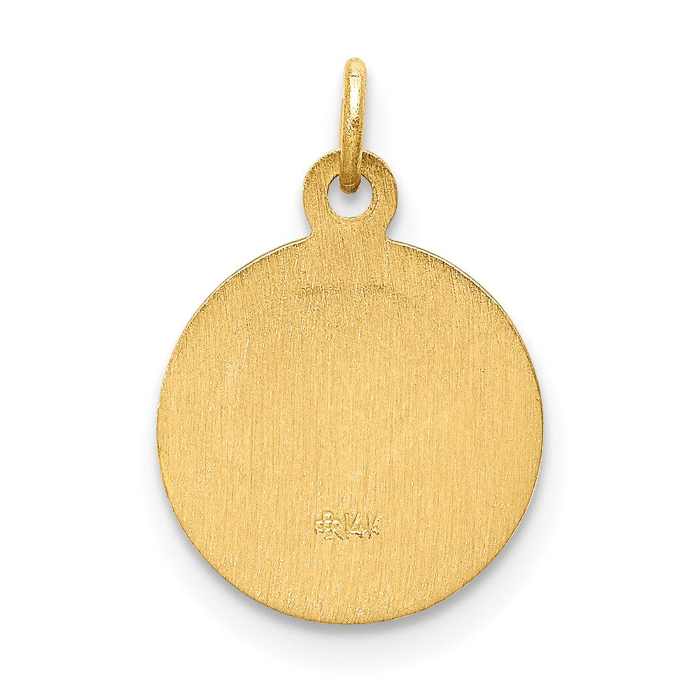 14K Gelbgold Unsere Liebe Frau von Lourdes Medaille Charm