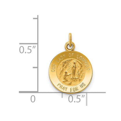 14K Gelbgold Unsere Liebe Frau von Lourdes Medaille Charm