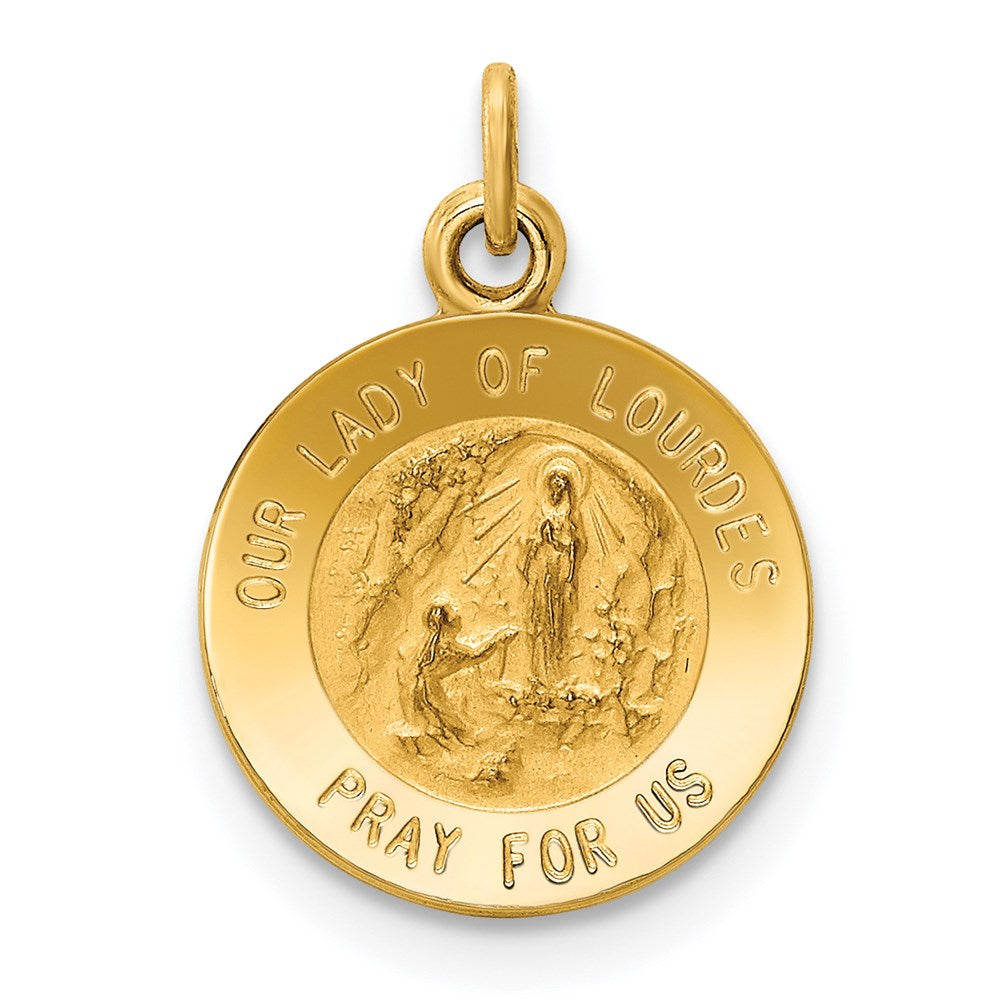14K Gelbgold Unsere Liebe Frau von Lourdes Medaille Charm