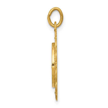 14K Gelbgold Unsere Liebe Frau von Lourdes Medaille Anhänger