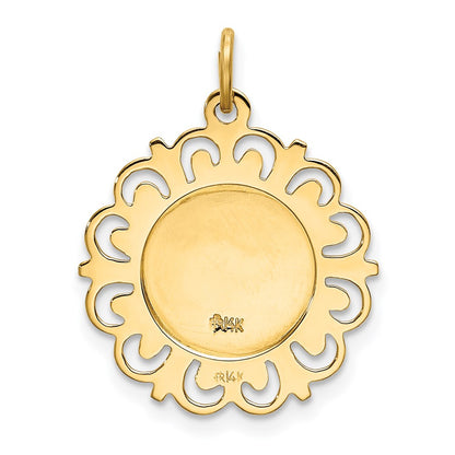 14K Gelbgold Unsere Liebe Frau von Lourdes Medaille Anhänger