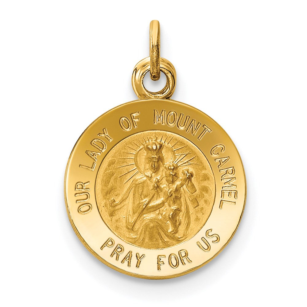 14K Gelbgold Unsere Liebe Frau vom Berge Karmel Medaille Charm