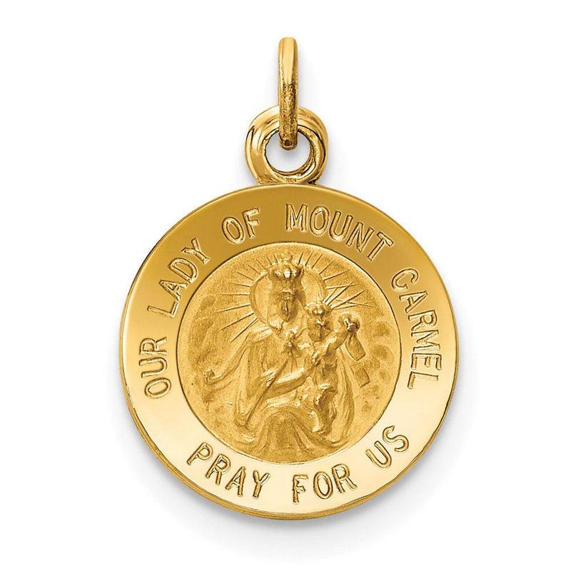 14K Gelbgold Unsere Liebe Frau vom Berge Karmel Medaille Charm