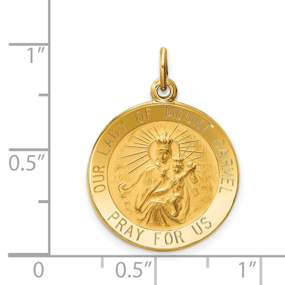 14K Gelbgold Unsere Liebe Frau vom Berge Karmel Medaille Charm