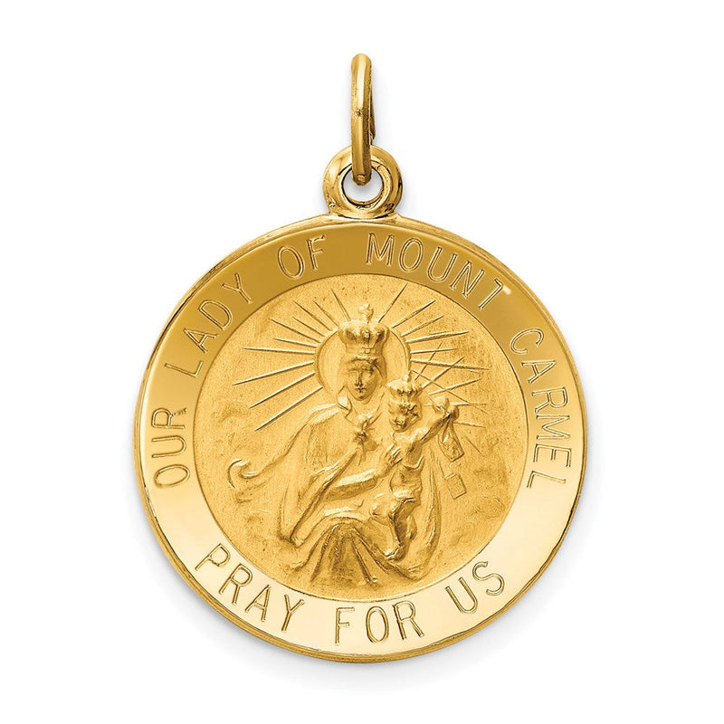 14K Gelbgold Unsere Liebe Frau vom Berge Karmel Medaille Charm