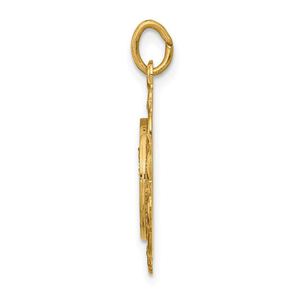 14K Gelbgold Unsere Liebe Frau vom Berge Karmel Medaille Charm