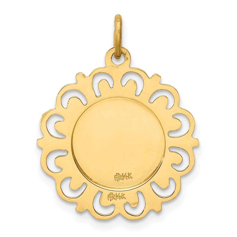 14K Gelbgold Unsere Liebe Frau vom Berge Karmel Medaille Charm