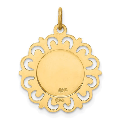14K Gelbgold Unsere Liebe Frau vom Berge Karmel Medaille Charm
