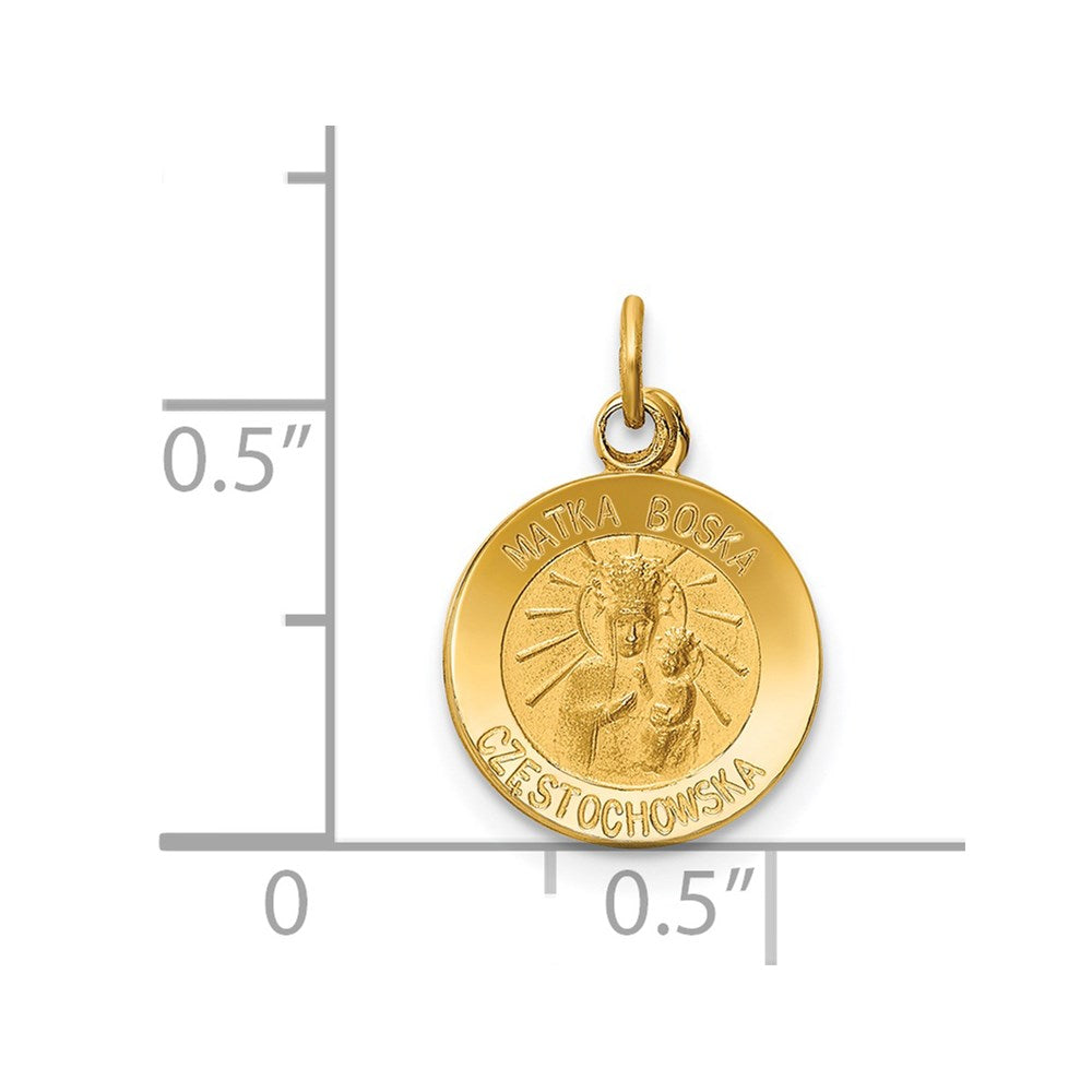 14K Gelbgold Matka Boska Medaille Charm