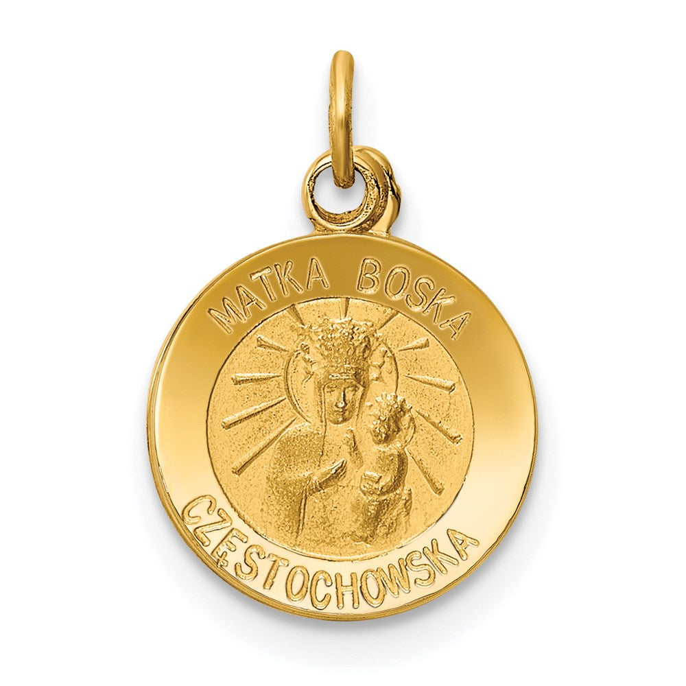 14K Gelbgold Matka Boska Medaille Charm