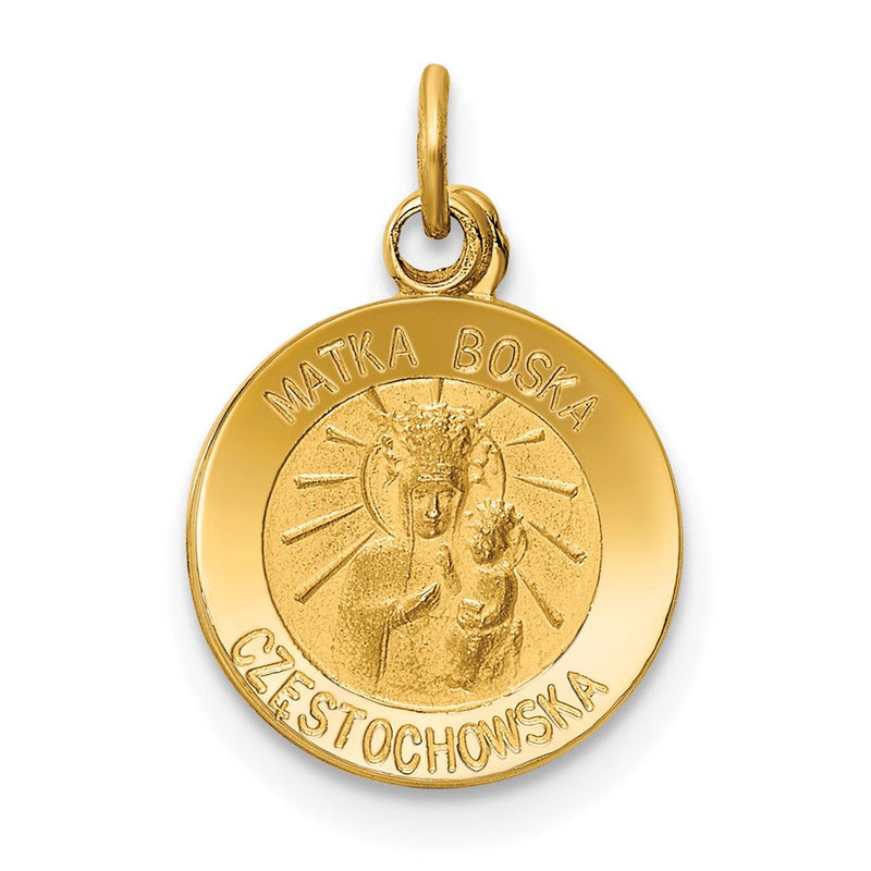 14K Gelbgold Matka Boska Medaille Charm