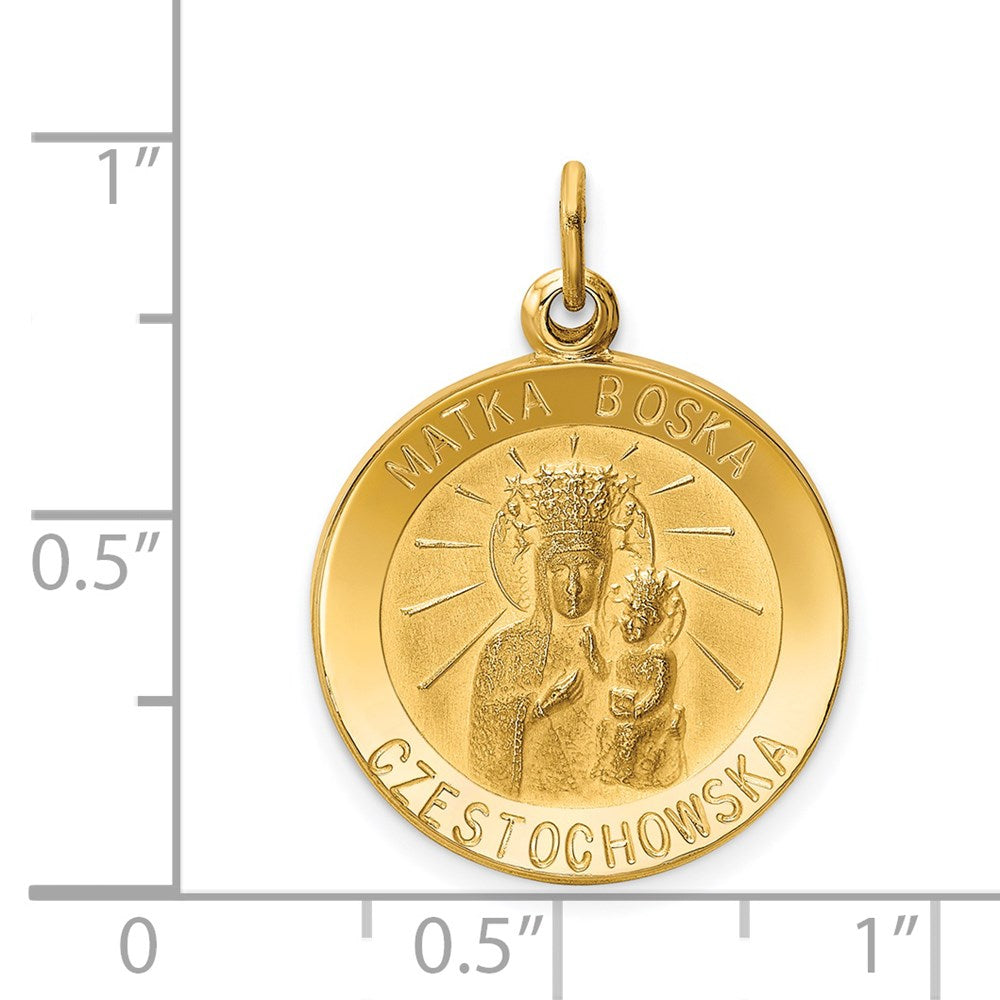 14K Gelbgold Matka-Boska-Medaille-Charm