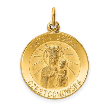 14K Gelbgold Matka-Boska-Medaille-Charm
