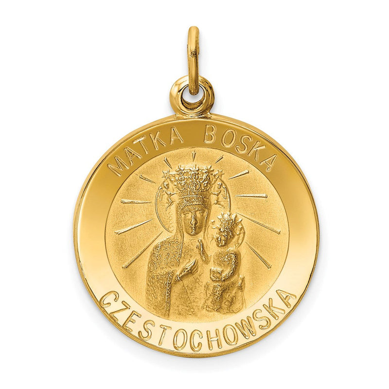 14K Gelbgold Matka-Boska-Medaille-Charm