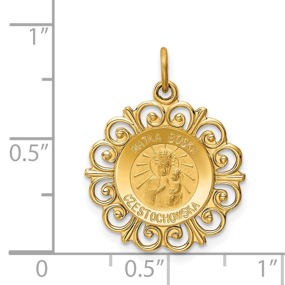 14K Gelbgold Matka-Boska-Medaille-Charm