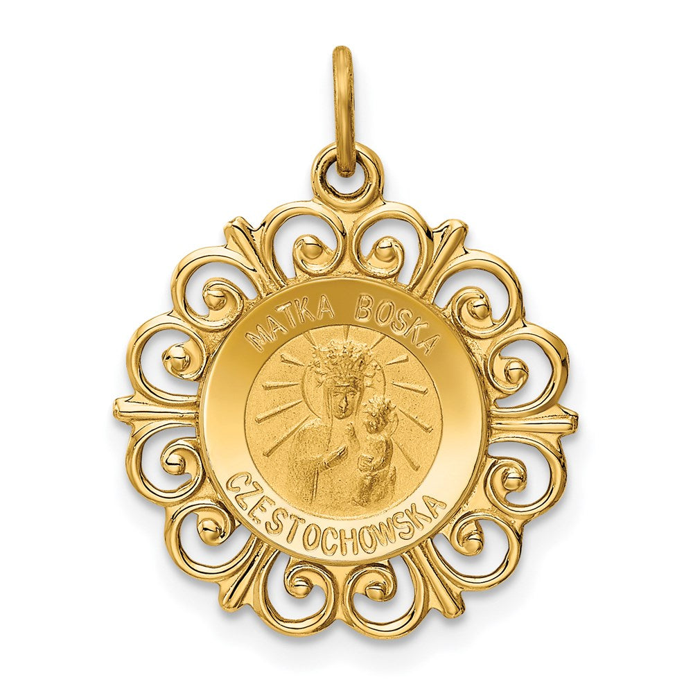 14K Gelbgold Matka-Boska-Medaille-Charm